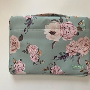 Floral Laptop Sleeve - Pink and Green